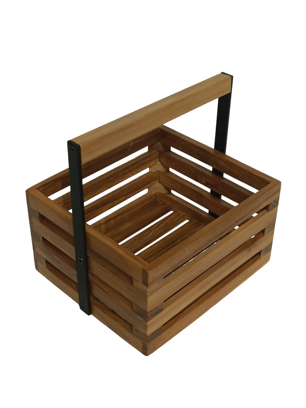Home Decor Wooden Basket Design 2 (Teak Wood)