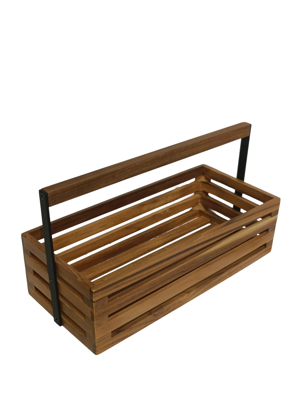 Home Decor Wooden Basket Design 1 (Teak Wood)