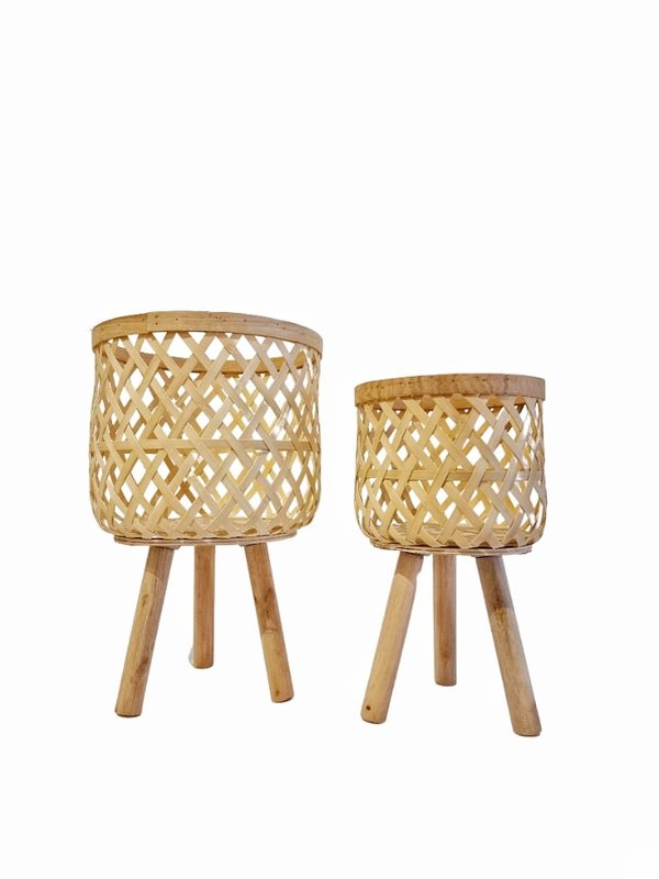 Pots - Rattan Material with Uniform Legs &quot;Scandinavian Design&quot; 